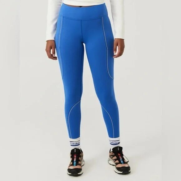 "NWT"Outdoor Voices FrostKnit 7/8 Legging Blue Tight Reflective Side Pockets-XXS - Picture 1 of 15